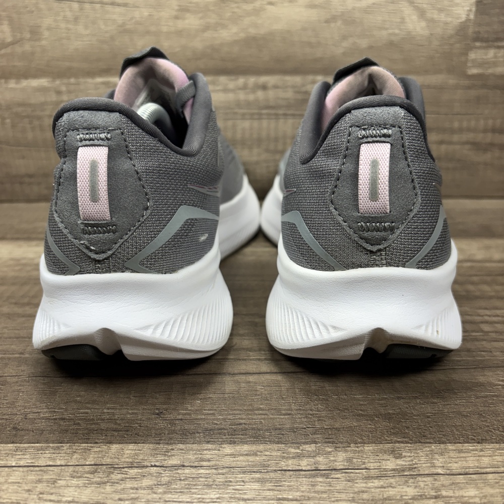Saucony Women's Gray and Pink PWRRUN+ Athletic Running Sneakers - Picture 5 of 10